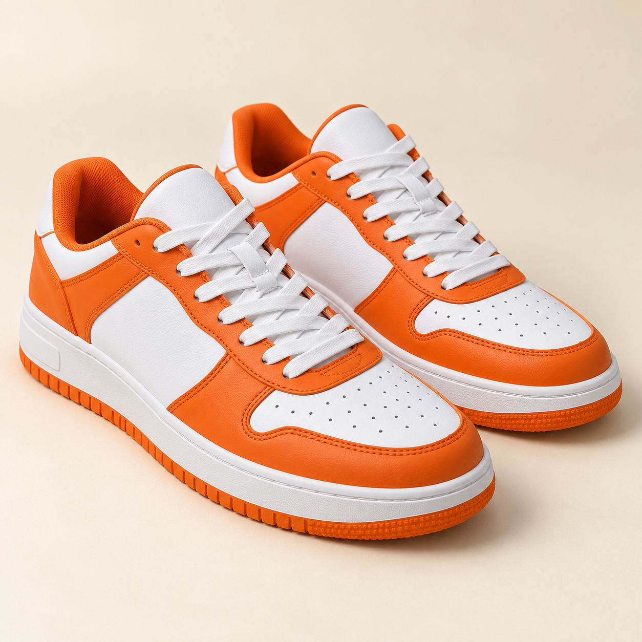 Everyday Low-Top Sneakers – White and Orange